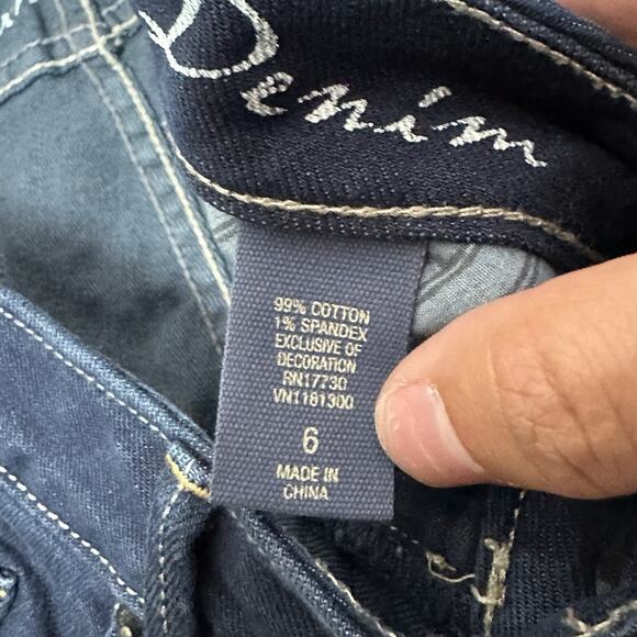 Converse One Star Jeans Womens Size 6 Dark Blue Y2K Low Rise Grunge Skater EUC - Picture 2 of 7